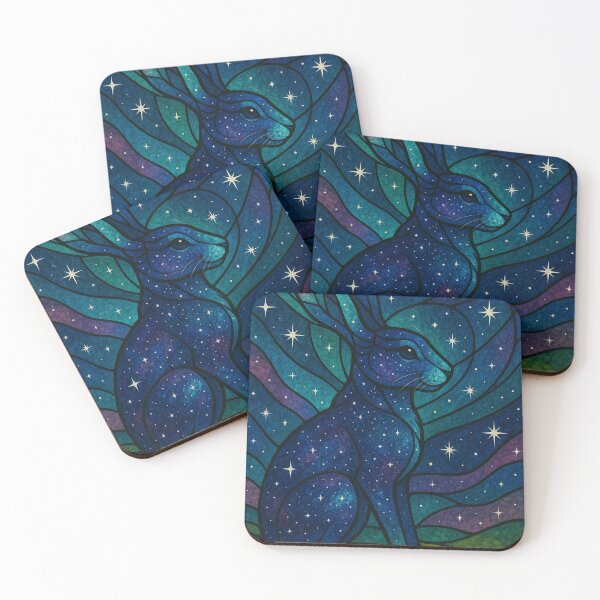 Item preview, Galaxy Hare — Art Nouveau Stained-Glass Style designed and sold by BadaBingBear.