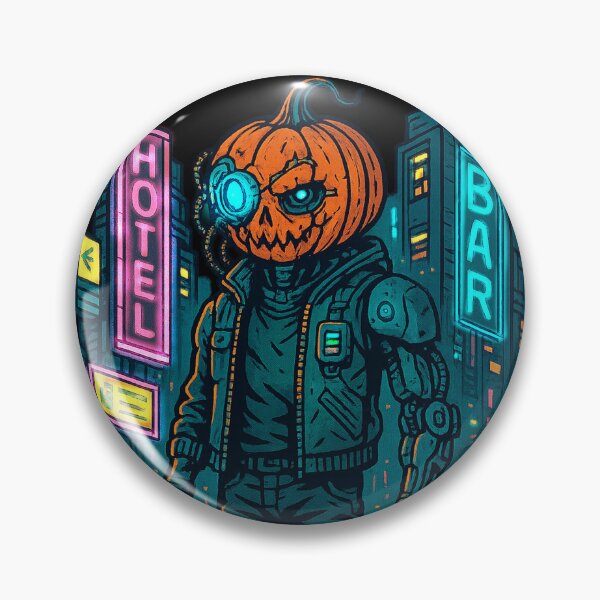 Item preview, Halloween 2107 – Cyberpunk Pumpkin Warrior designed and sold by EchoDimension.