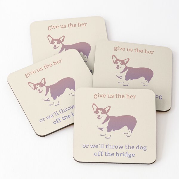 Item preview, Dirk Gently's Holistic Detective Agency: Give us the her, or we'll throw the dog off the bridge designed and sold by Heeby Jeebys.