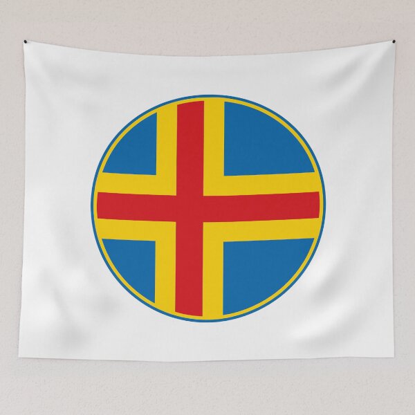 Item preview, Aland Islands Flag Round Nordic Design designed and sold by NTGUILTY.