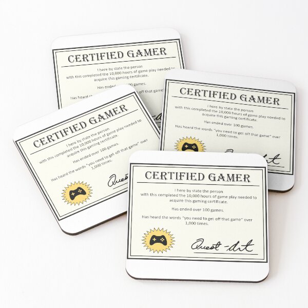 Item preview, Certified Gamer designed and sold by Quest-art.