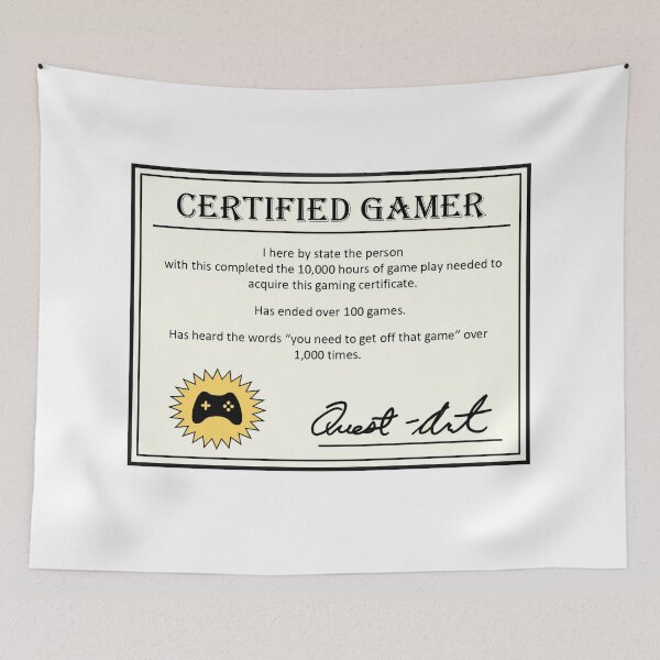 Item preview, Certified Gamer designed and sold by Quest-art.