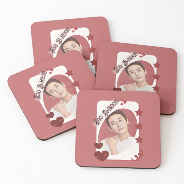 Item preview, Joo Ji-hoon Korean Actor Kdrama Card Red Aesthetic Collage Design designed and sold by AJUNICE STUDIO.