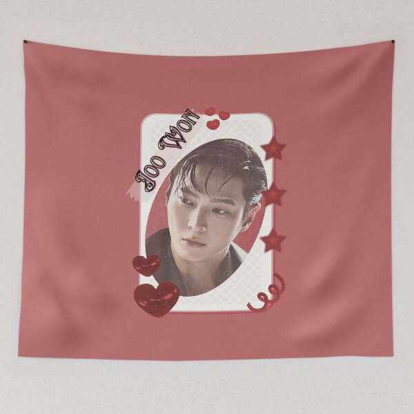 Item preview, Joo Won Korean Actor Kdrama Card Red Aesthetic Collage Design designed and sold by AJUNICE STUDIO.