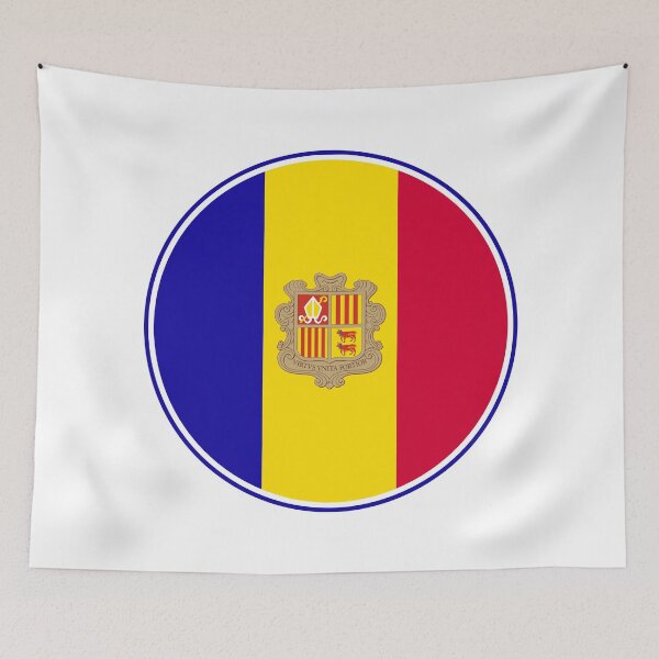 Item preview, Andorra Flag Circle Emblem VIRTUS UNITAS FORTIOR designed and sold by NTGUILTY.