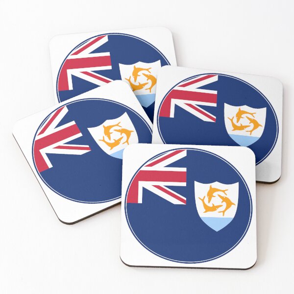 Item preview, Anguilla Flag Circle Dolphins Union Jack Design designed and sold by NTGUILTY.