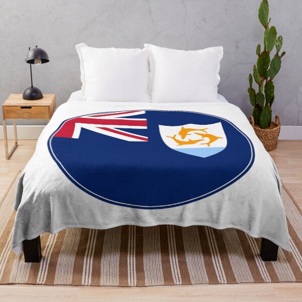 Item preview, Anguilla Flag Circle Dolphins Union Jack Design designed and sold by NTGUILTY.