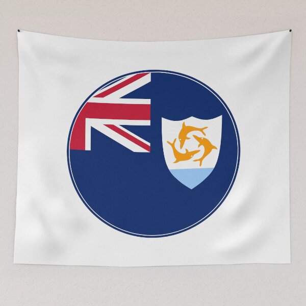 Item preview, Anguilla Flag Circle Dolphins Union Jack Design designed and sold by NTGUILTY.