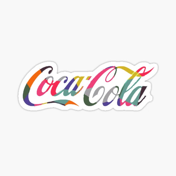 logotipo colorido de Coca Cola! Pegatina
