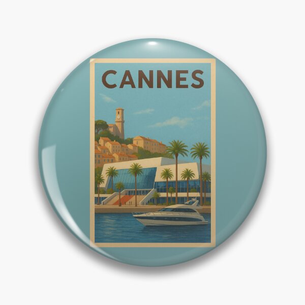 Item preview, Cannes France Travel Art – Palais des Festivals and Yacht on the French Riviera designed and sold by Annika Shurafa.