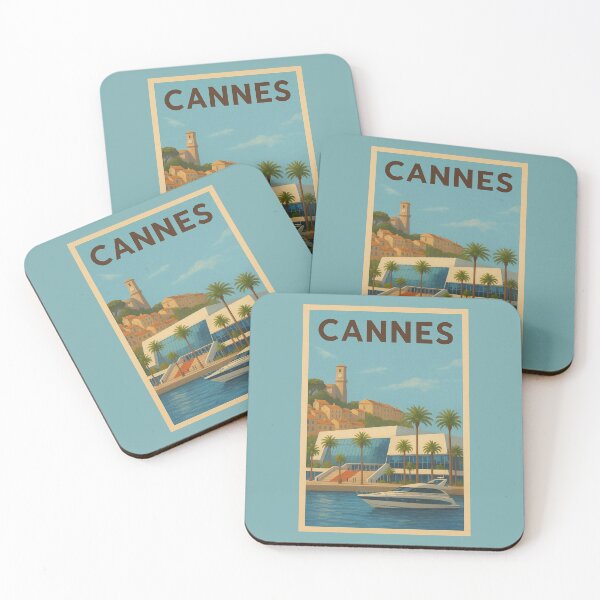 Item preview, Cannes France Travel Art – Palais des Festivals and Yacht on the French Riviera designed and sold by Annika Shurafa.