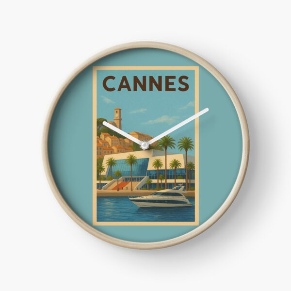 Item preview, Cannes France Travel Art – Palais des Festivals and Yacht on the French Riviera designed and sold by Annika Shurafa.