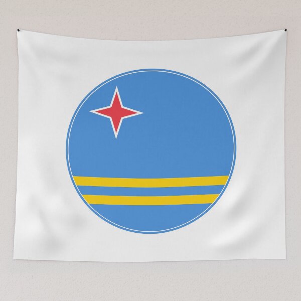 Item preview, Aruba Flag Circle Red Star Yellow Stripes designed and sold by NTGUILTY.
