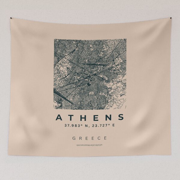 Item preview, Athens Greece Capital Minimalist City Map designed and sold by NosandEdgy.