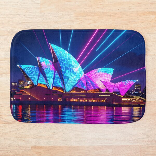 Item preview, Neon Sydney Opera House – Futuristic Australia Night Skyline designed and sold by Mama's Storeroom.
