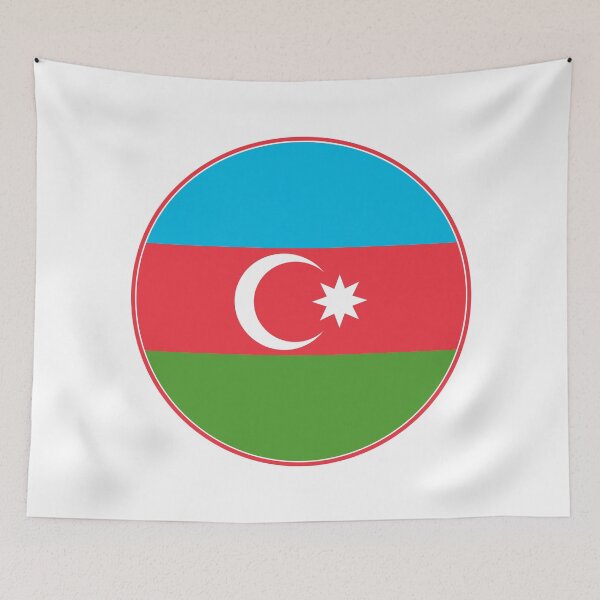 Item preview, Azerbaijan Flag Circle Star Crescent Design designed and sold by NTGUILTY.