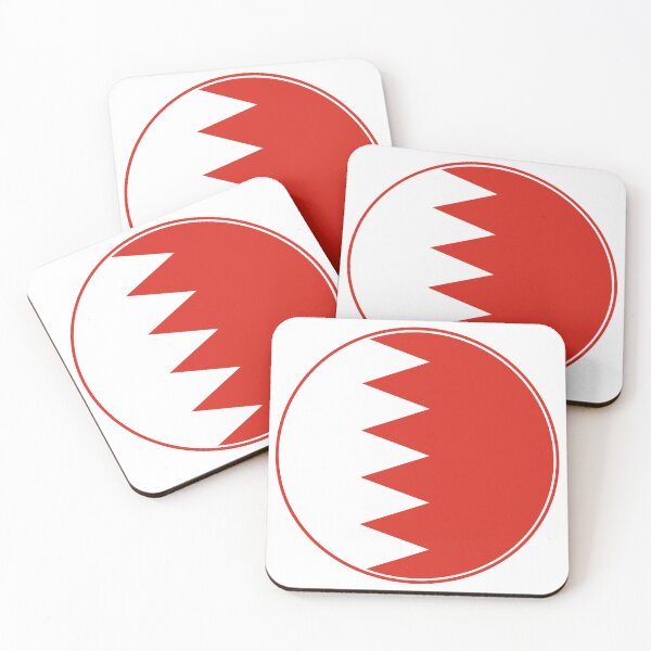 Item preview, Bahrain Flag Circle Red White Zig Zag Design designed and sold by NTGUILTY.