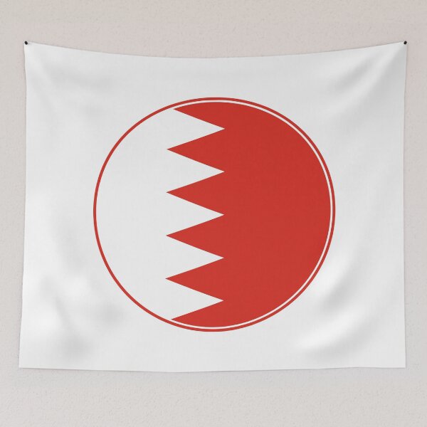 Item preview, Bahrain Flag Circle Red White Zig Zag Design designed and sold by NTGUILTY.