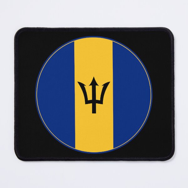 Item preview, Barbados Flag Circle Trident Blue Yellow Design designed and sold by NTGUILTY.
