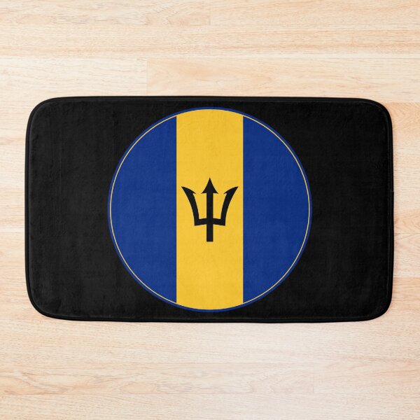 Item preview, Barbados Flag Circle Trident Blue Yellow Design designed and sold by NTGUILTY.