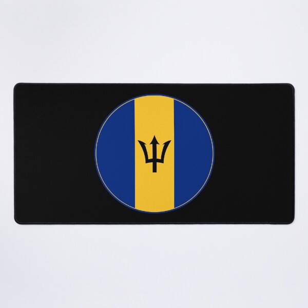Item preview, Barbados Flag Circle Trident Blue Yellow Design designed and sold by NTGUILTY.