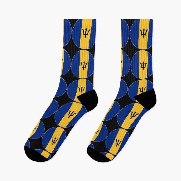 Item preview, Barbados Flag Circle Trident Blue Yellow Design designed and sold by NTGUILTY.