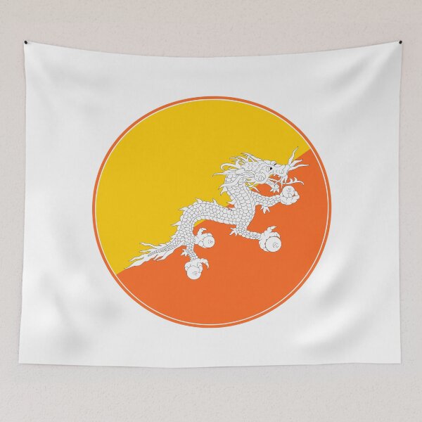 Item preview, Bhutan Flag Circle Druk Thunder Dragon Design designed and sold by NTGUILTY.