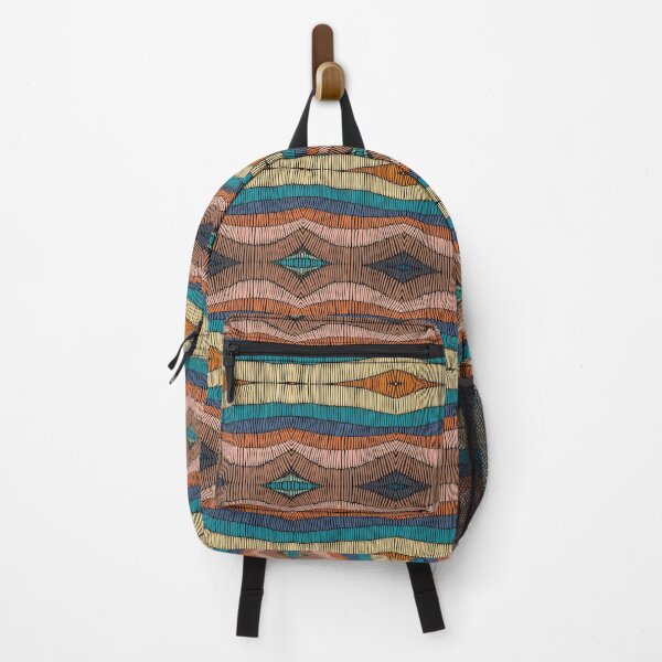 Item preview, Colorful Hand Stitched Waves Lines Pattern designed and sold by patternarya.