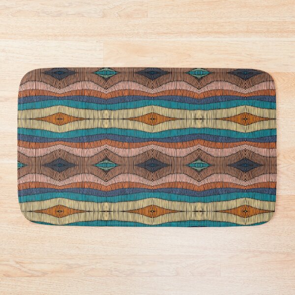 Item preview, Colorful Hand Stitched Waves Lines Pattern designed and sold by patternarya.