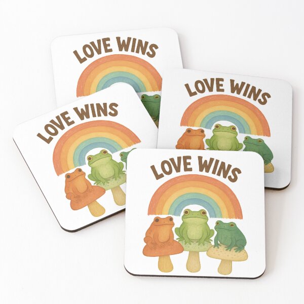 Item preview, Love Wins | Retro Frog LGBTQ+ Pride Design | Playful Rainbow Animal Illustration | Inclusive and Whimsical Graphic designed and sold by PaintedPixels01.