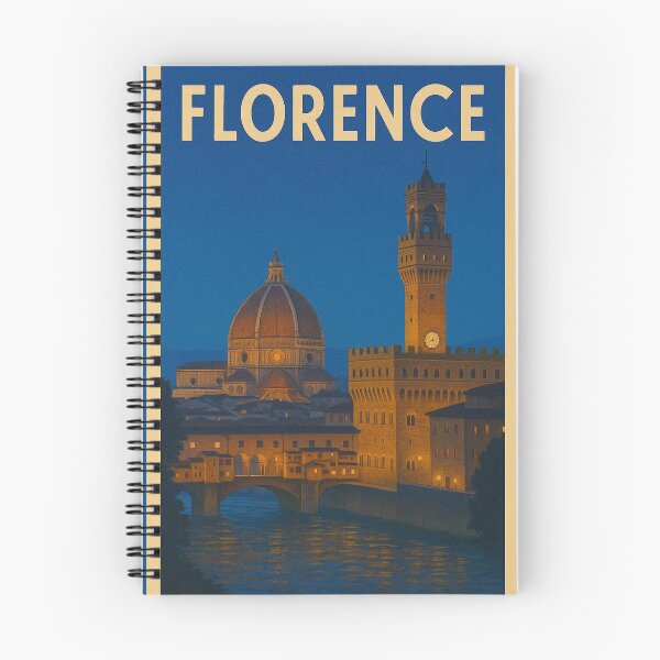 Item preview, Florence Italy Travel Art – Duomo and Ponte Vecchio at Night designed and sold by Annika Shurafa.