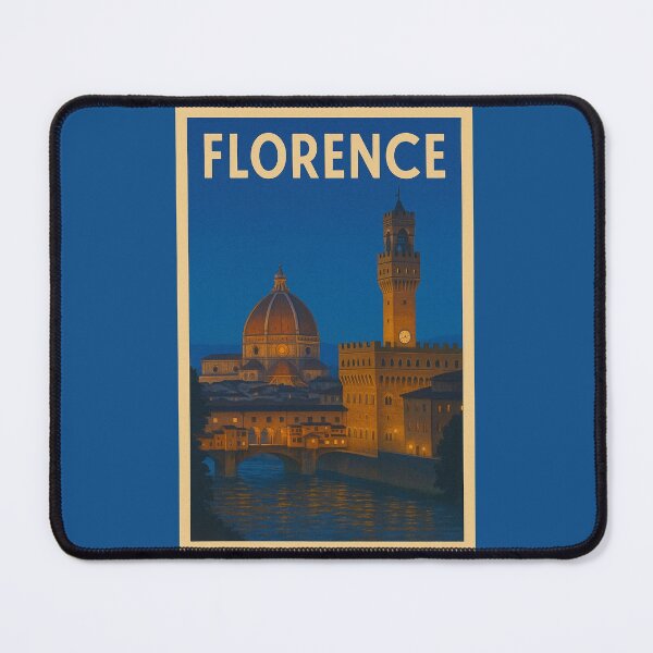 Item preview, Florence Italy Travel Art – Duomo and Ponte Vecchio at Night designed and sold by Annika Shurafa.