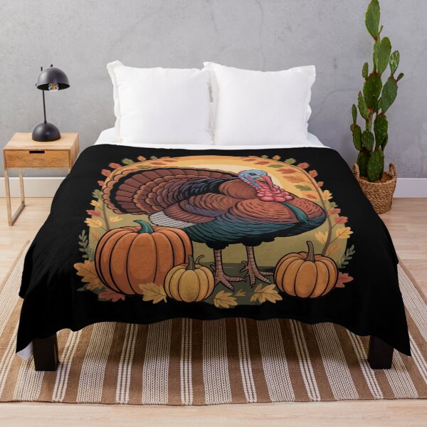 Item preview, Autumn Harvest Scene – Thanksgiving Turkey & Pumpkin Patch designed and sold by Gogetgiggles.