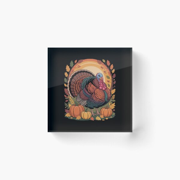 Item preview, Happy Thanksgiving Art – Festive Turkey & Fall Leaves Design designed and sold by Gogetgiggles.