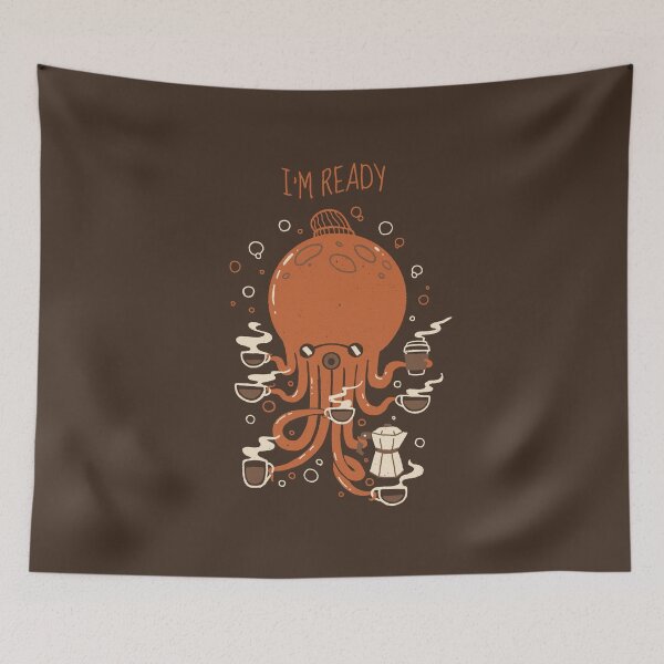 Item preview, Coffee I'm Ready Funny Octopus by Tobe Fonseca designed and sold by Tobe Fonseca®.