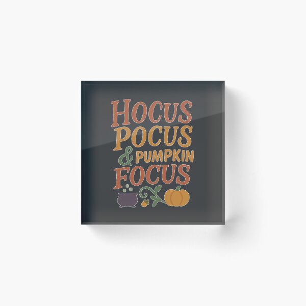 Item preview, Hocus Pocus & Pumpkin Focus Sticker – Fun Autumn Quote with Cauldron and Pumpkins designed and sold by Feral Confetti.