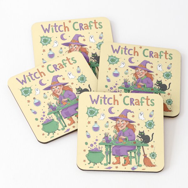 Item preview, Witch Crafts Funny Halloween Witch Making Crafts with Black Cat designed and sold by TinaDu-.