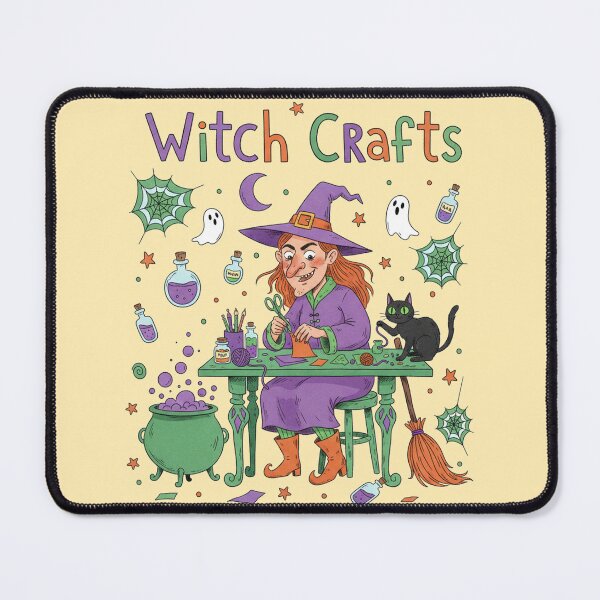 Item preview, Witch Crafts Funny Halloween Witch Making Crafts with Black Cat designed and sold by TinaDu-.