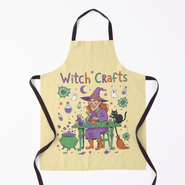 Item preview, Witch Crafts Funny Halloween Witch Making Crafts with Black Cat designed and sold by TinaDu-.