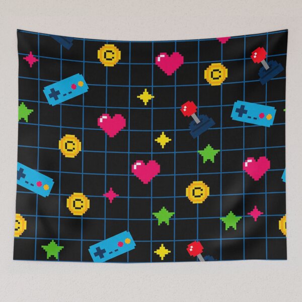 Item preview, Retro 90s Pixel Art Pattern – Arcade Game Icons & 8-Bit Design designed and sold by skysshobu.