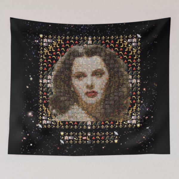Item preview, Hedy Lamarr Pop Art Portrait – Modern 2025 Emoji Emblem Tribute of the Inventor of Wi-Fi | Vibrant Luxury Wall Art designed and sold by Emoji Emblems.