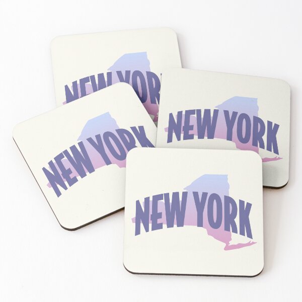 Item preview, New York - Retro Style Curved Text with State Shape designed and sold by chosenhomes.