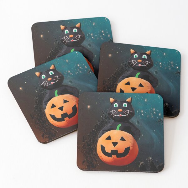 Item preview, Halloween Cat Floating in For Treats  designed and sold by heatherfriedman.
