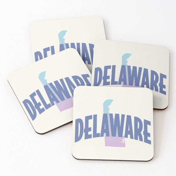Item preview, Delaware - Retro Style Curved Text with State Shape designed and sold by chosenhomes.