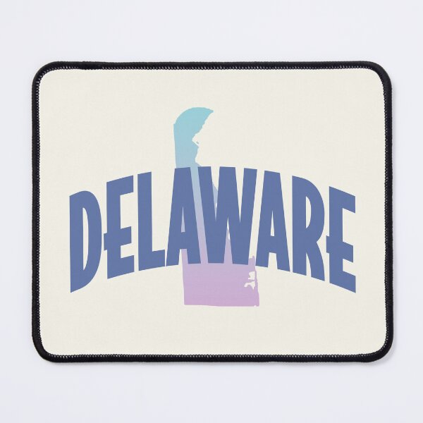 Item preview, Delaware - Retro Style Curved Text with State Shape designed and sold by chosenhomes.