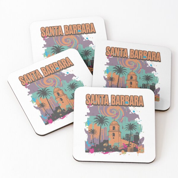 Item preview, Santa Barbara Retro Skyline with Mission and Palms designed and sold by RGShirtWorks.