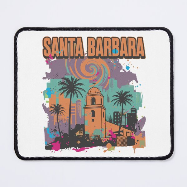 Item preview, Santa Barbara Retro Skyline with Mission and Palms designed and sold by RGShirtWorks.
