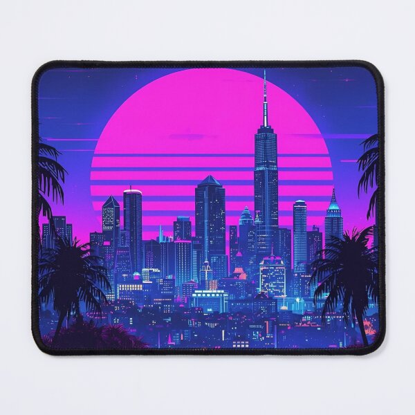 Item preview, Vaporwave City Nights Skyline - Retro 80s Synthwave Sunset designed and sold by VibranPalette.