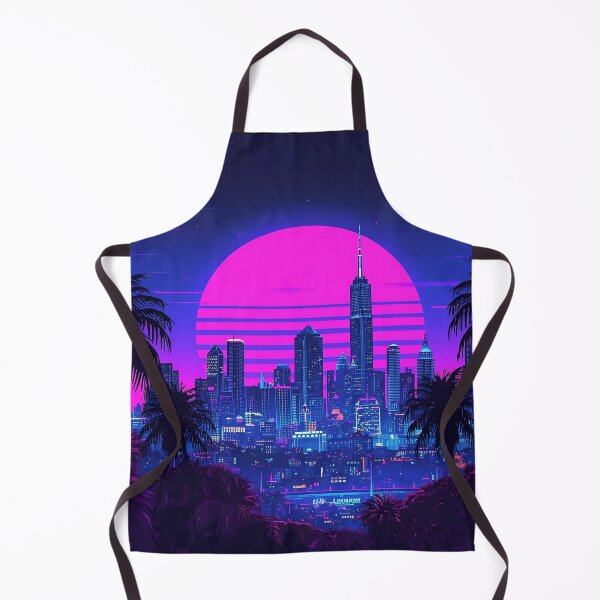 Item preview, Vaporwave City Nights Skyline - Retro 80s Synthwave Sunset designed and sold by VibranPalette.