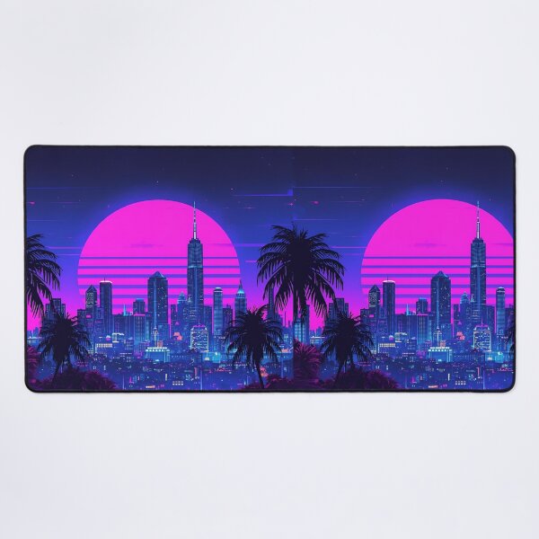 Item preview, Vaporwave City Nights Skyline - Retro 80s Synthwave Sunset designed and sold by VibranPalette.